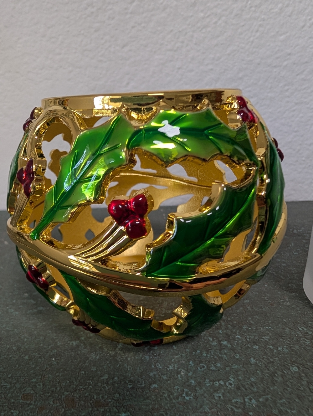 Lenox For the Holidays Holiday Gold Holly Votive Tea-Light Candle Holder NIB - Picture 7 of 11